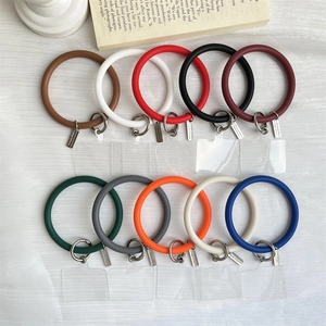 Silicone Wristlet Phone Strap Anti-Lost Universal Ring Bracelet Lanyard With Metal Clasp And Transparent Patch For Women