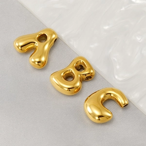 Pendentifs lettres A, B, C en acier inoxydable doré poli pour bijoux de collier