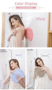 Tappetino doccia massaggiante in silicone rosa, blu e marrone con setole fitte e ventose