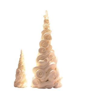 Stampi per candele a spirale ad albero di Natale bianchi per decorazioni fai-da-te