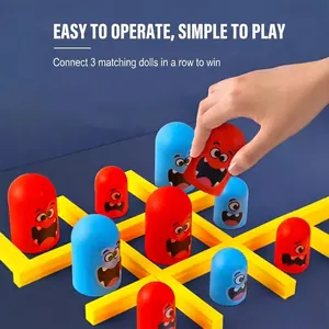 Tic-Tac-Toe nesting monster board game with colorful plastic figures for kids