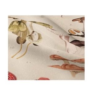 Bohemian mushroom tapestry featuring vintage nature illustrations on soft fabric