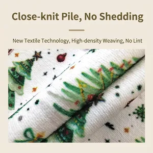 Festive Christmas tree doormat with dense woven non-shedding plush and anti-slip backing