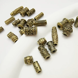 Antique Bronze Alloy Spacer Beads Vintage Patterned Tube Beads For DIY Necklace Bracelet Jewelry Making Accessories