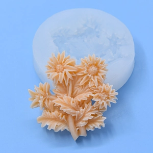 Silicone flower bouquet mold for DIY baking with detailed 3D floral resin finish