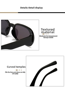 Detail view of smooth curved temples and high-quality black acetate rectangular frame