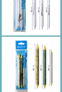 Detail of professional rice paper sketch blenders in 3-piece sets with size measurements