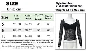 Detaillierte Größentabelle für das Damen V-Ausschnitt Spitzen-Crop-Top in cm