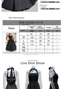 Größentabelle für rückenfreies Faltenkleid mit Maßen von S bis XL Größen