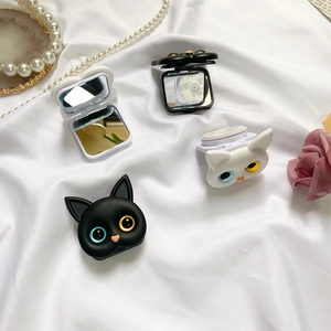 Supporto per telefono a gatto 3D con specchio da trucco pieghevole compatto