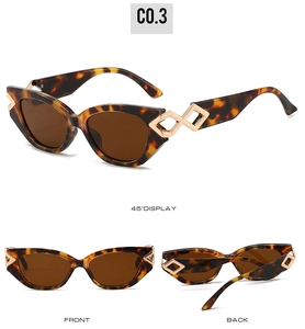 Cat-Eye-Sonnenbrille mit Schildpatt-Rahmen und goldenem Metalldetail am Bügel