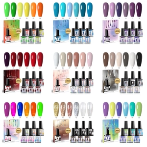 Professional salon gel nail polish set 6 colors 7.5ml bottles with diverse color palettes