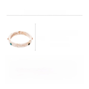 Acrylic geometric bangle with rhinestones, marble texture, size 8cm by 8cm, weight 29.2g