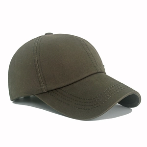 Classic dark olive washed cotton baseball cap with adjustable strap and six-panel design