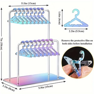 Detailed dimensions and protective film removal for rainbow acrylic earring display rack