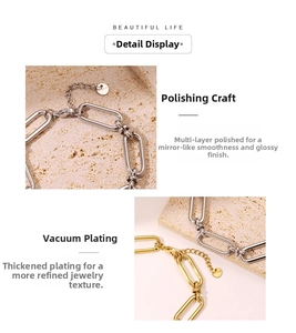 Detail of polished stainless steel chain links with thick vacuum plating and mirror finish