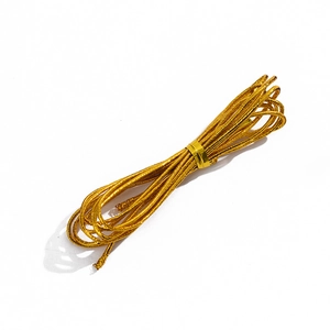 Golden braided metallic hair string for dreadlock accessories and hair decoration