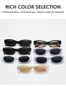 Detailed close-up showing seven candy-colored oval frame sunglasses in rich color options
