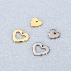 Stainless Steel Heart Charms Hollow Solid Pendants For DIY Jewelry Making Necklaces Earrings Accessories Minimalist Style
