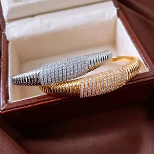 Bracciali vintage placcati oro e argento con cristalli scintillanti in scatola di lusso