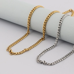 Cuban Link Kette Halskette Polierter Edelstahl Hip Hop Minimalistischer Punk Schmuck Für Damen Und Herren