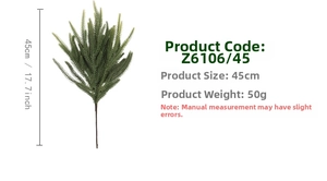 Artificial Christmas pine branch measuring 45cm high and 50g weight for holiday decor