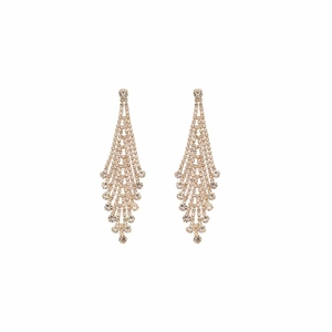 Elegante goldene Quasten-Ohrringe mit funkelnden Strasssteinen im luxuriösen Drop-Stil