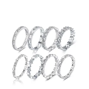 925 Sterling Silver Rings For Women With Zircon Heart Star Geometric Stackable Elegant Light Luxury Fashion Jewelry