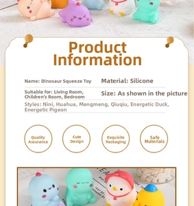 Macro detail of soft vinyl dinosaur squeeze toys in colorful pastel macaroon shades