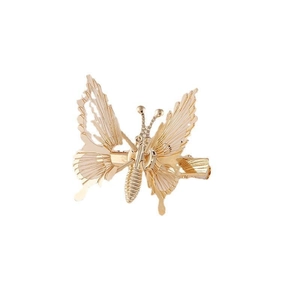 Exquisite golden hollow butterfly hair clip made of metal for vintage hairstyles
