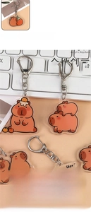 Détail d'un porte-clés Capybara en acrylique de 4cm avec impression recto-verso