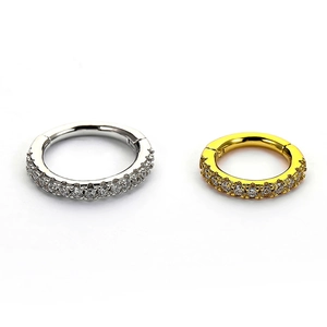S925 sterling silver nose rings with sparkling cubic zirconia in silver and gold finishes