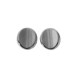 Boucles d'oreilles clous en acier inoxydable argent poli de forme ronde minimale