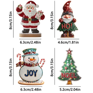 DIY Christmas diamond painting ornaments with Santa, snowman and tree icons in 8cm size