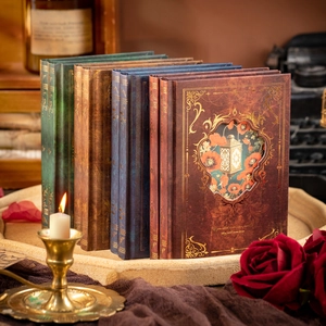 European Vintage Hot Stamping Scrapbooking Notebook Floral Nature Theme DIY Journal Thick Hand Account Diary For Students Adults