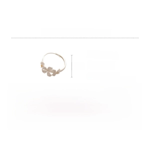 Detailed size specifications for the white flower open ring made of durable copper