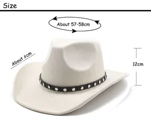 Detailed size chart for faux suede fedora hat with brim width and crown height info
