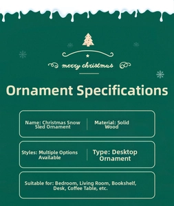 Detailed product specifications for the DIY wooden Christmas sleigh desktop ornament