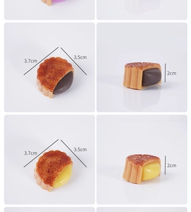 Detaillierte Maße des 3,7 cm Mini-PVC-Mondkuchenmodells mit Füllung und Reliefdekor