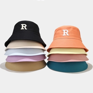 Chapeau bob classique avec broderie lettre R en neuf couleurs pour hommes et femmes