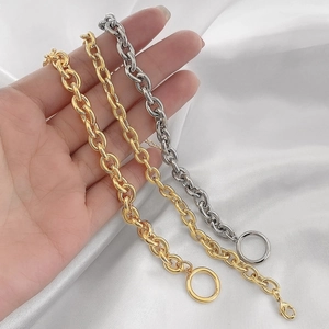 Elegant 18k gold and silver plated link chain bracelets with T-bar and lobster clasps