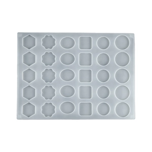 25-cavity geometric silicone mold with hexagon and round shapes for DIY wax seals and soap