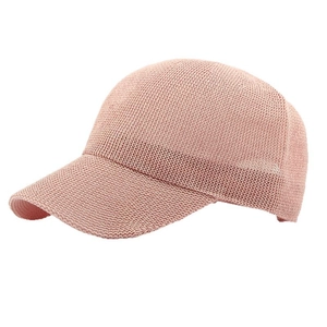 Breathable pink mesh baseball cap with curved brim for sun protection and summer comfort