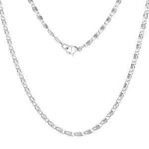 Minimalist Stainless Steel Chain Necklace For Women Geometric Twisted Link Jewelry Accessory With Lobster Clasp