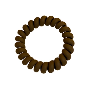 Matte dark brown spiral hair tie phone cord style elastic hair band for women