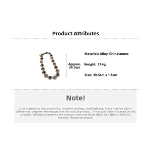 Detail specifications of vintage flower necklace with blue crystals and alloy plating
