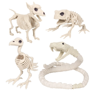 Realistic Animal Skeleton Halloween Decorations Plastic Simulation Dog Crow Spider Scorpion Prop For Haunted House Party