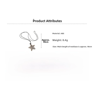 Detailed view of leopard print star pendant necklace with ABS material and 90cm wax rope