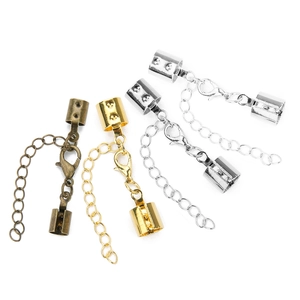 DIY copper jewelry clasp set with lobster clasps and extension chains in various colors
