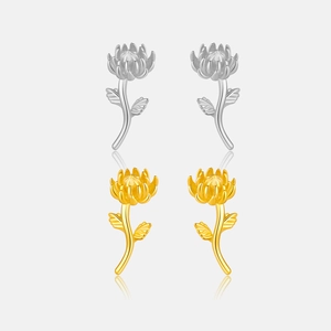 Vintage 925 Sterling Silver Daisy Stud Earrings For Women Exquisite Flower Design Gold Silver Plated Elegant Fashion Jewelry Earrings Gift